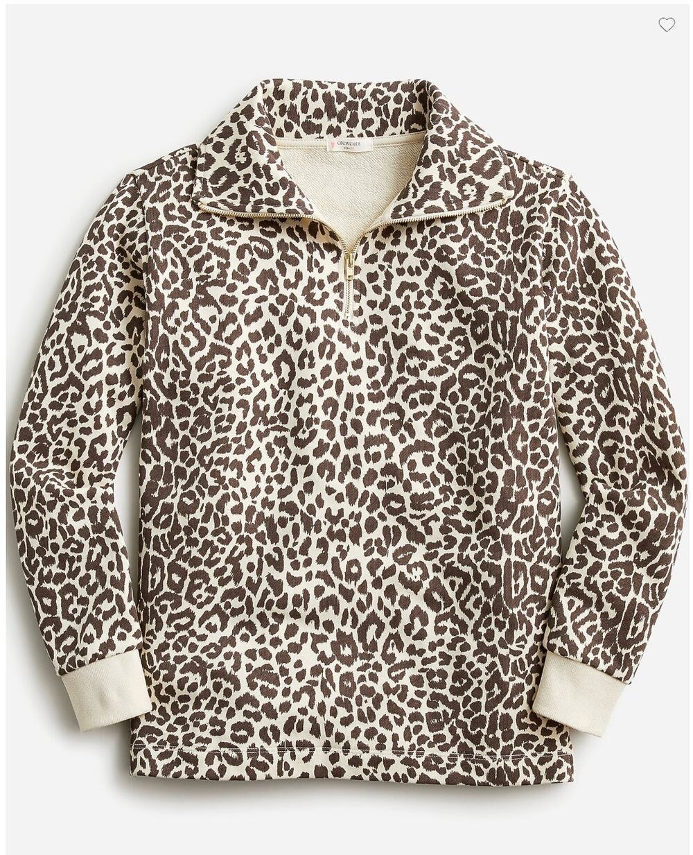 J. CREW Crewcuts BM047 Girls' printed half-zip sweatshirt in french terry // M